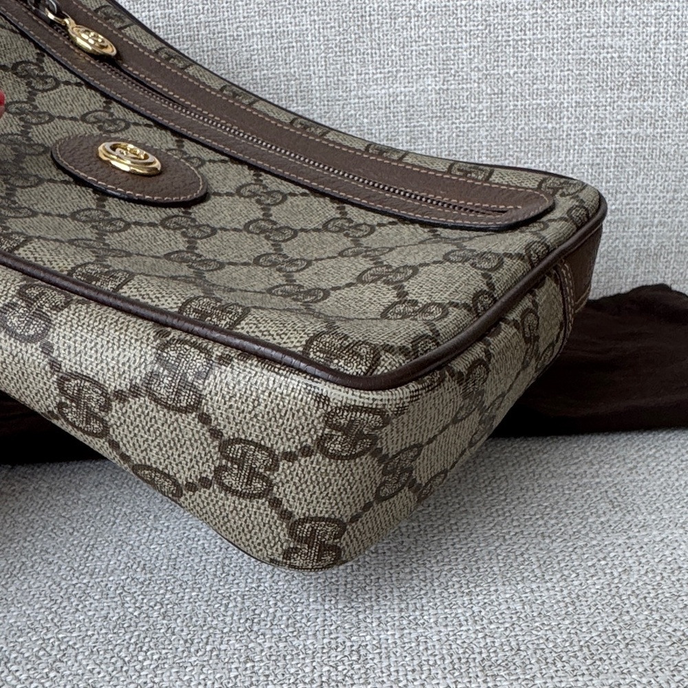 Gucci Brown coated canvas vintage wristlet clutch - Picture 4 of 17